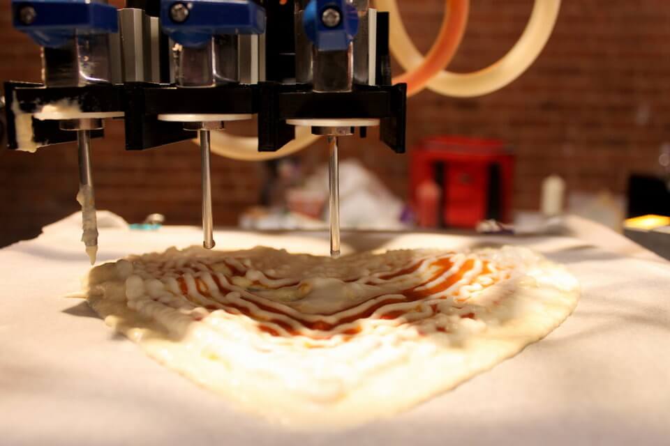 Pizza Produzida Por Impressão 3D. Fonte: BeeHex 2014)